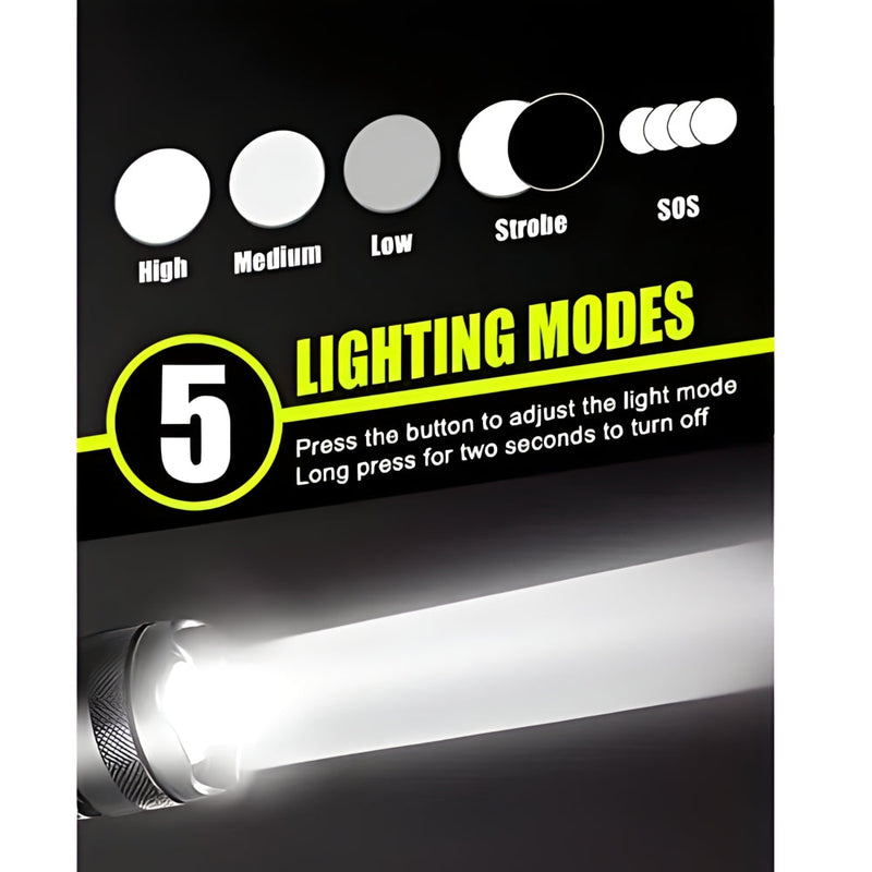 Linterna táctica con zoom: ultra potente y de largo alcance 🔦